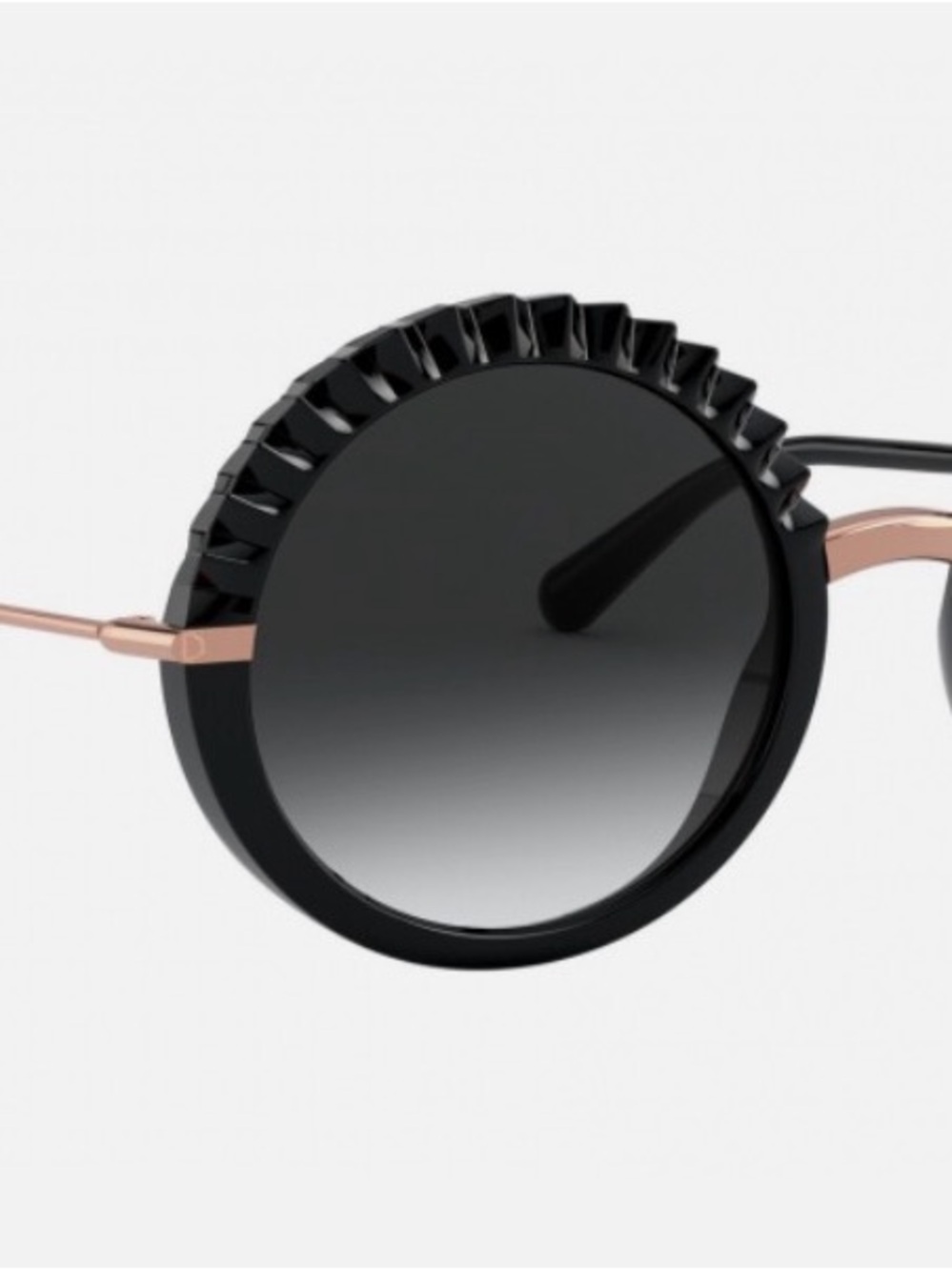 Dolce&Gabbana DG6130 Sunglasses in Black with Rose Gold Temples - Picture 10 of 11
